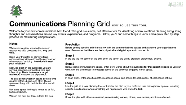 Communications Planning Grid - Image 2